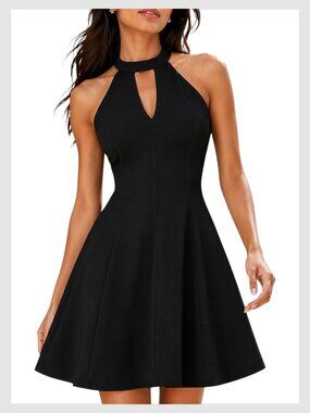 Amanda Uprichard Black Halter Cutout Cocktail Dress M